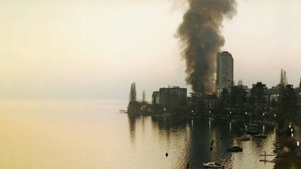 Incendie du Casino de Montreux en décembre 1971