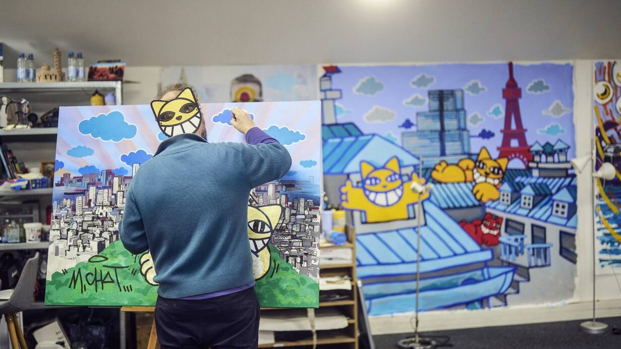 L'artiste Thoma Vuille, alias M. Chat