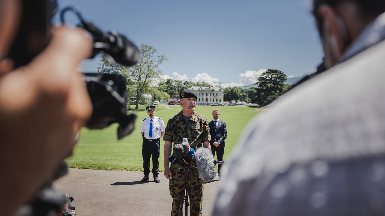 GenÃ¨ve, 11 juin 2021. Visite pour la presse du Parc de la Grange et de sa Villa qui accueillera la rencontre entre Joe Biden et Vladimir Poutine. Â© Niels Ackermann / Lundi13