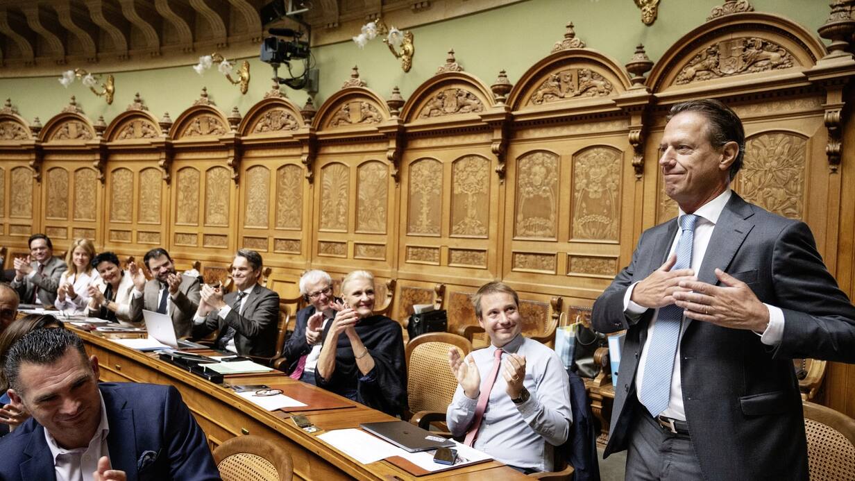 Le conseiller national Christian Lüscher lors de sa dernière séance parlementaire le 29 septembre
