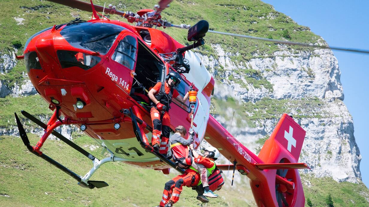 Intervention de la Rega dans la région de Leysin