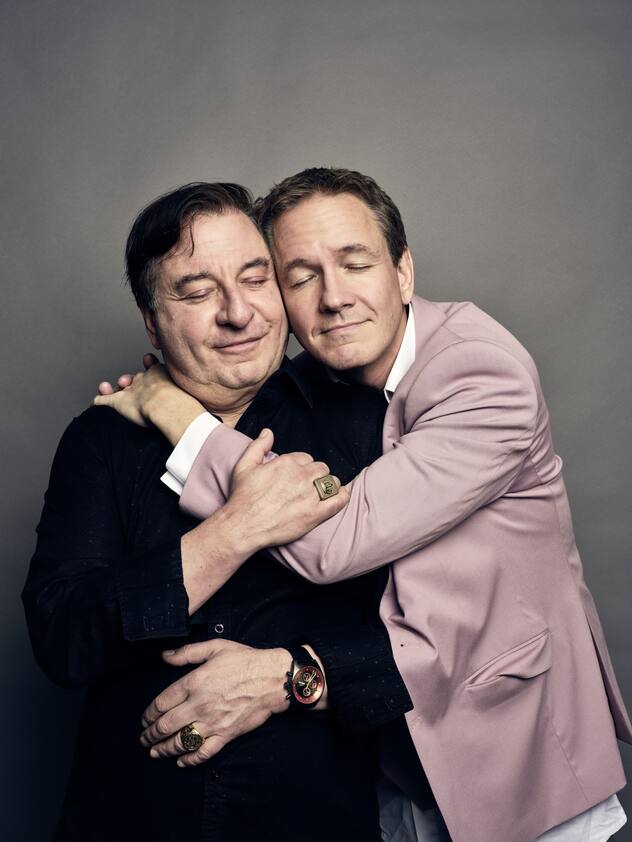 Beat Schlatter et Vincent Kucholl pour la promotion du film «Ciao-ciao Bourbine»