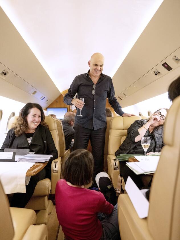 Le dernier voyage d'Alain Berset: ici en direction d'Abu Dhabi