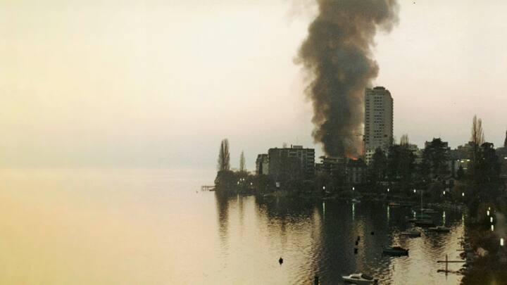Incendie du Casino de Montreux en décembre 1971