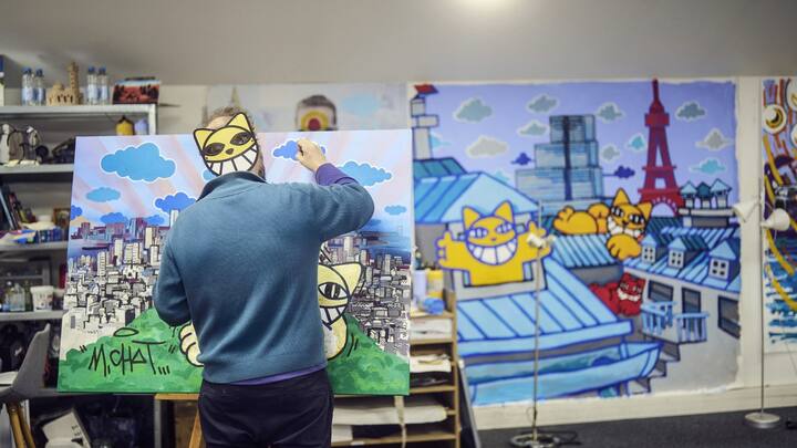 L'artiste Thoma Vuille, alias M. Chat
