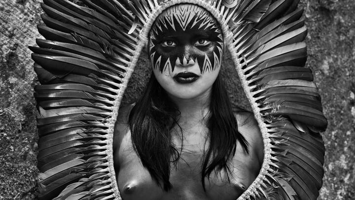 Une habitante de l’Amazonie, du peuple Yawanawá, dans l’Etat fédéral d’Acre, en 2016.