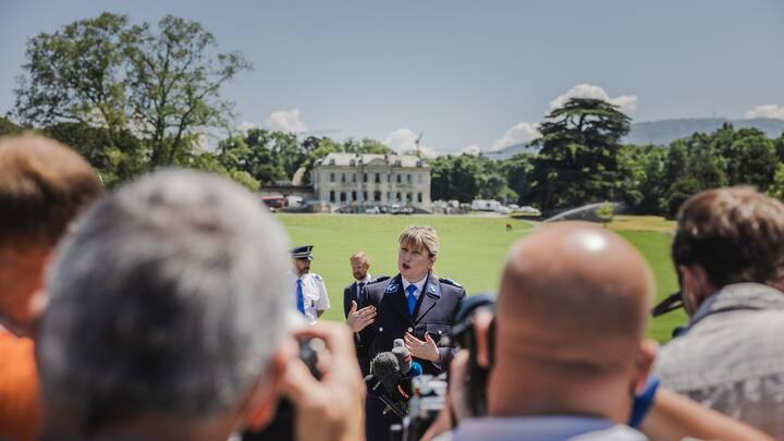 GenÃ¨ve, 11 juin 2021. Visite pour la presse du Parc de la Grange et de sa Villa qui accueillera la rencontre entre Joe Biden et Vladimir Poutine. Â© Niels Ackermann / Lundi13