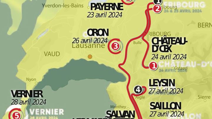 Le tracé du 77e tour de Romandie