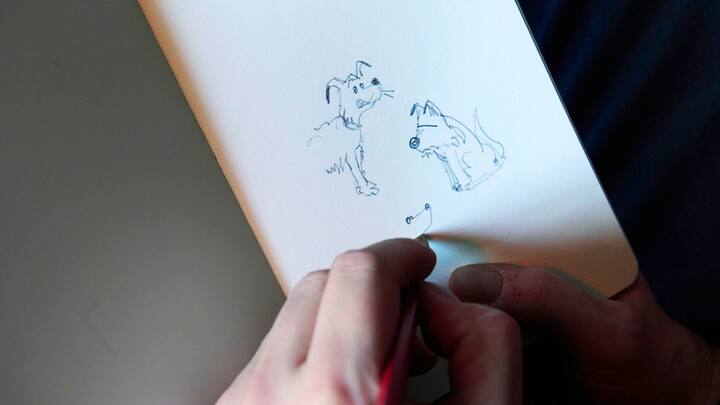 Extrait d'un carnet de notes du dessinateur Pitch Comment