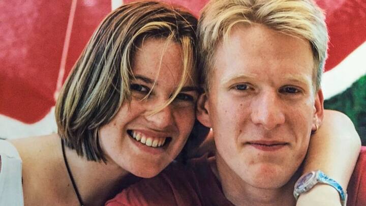 Sébastien Maillard, brûlé à 92% en 2000, et sa compagne Karine avant l'accident