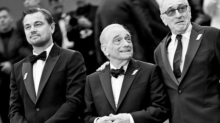 Leonardo DiCaprio, Martin Scorsese, Robert De Niro présents sur le tapis rouge de Killers Of The Flower Moon lors du 76ème festival de Cannes au Palais des Festivals à Cannes, France, le 20 mai 2023.