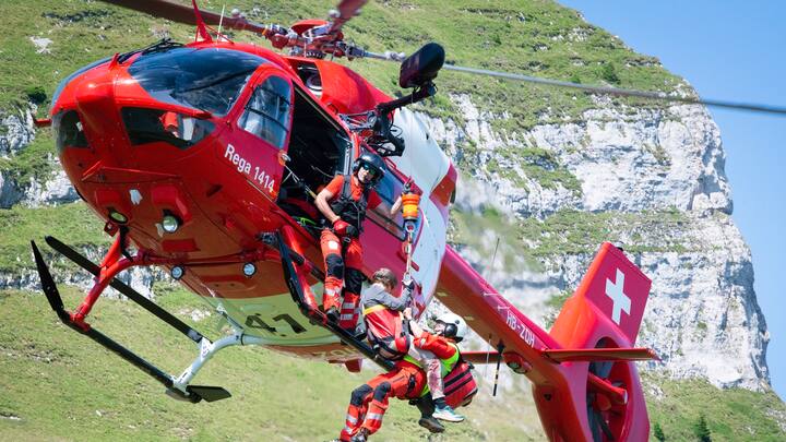 Intervention de la Rega dans la région de Leysin