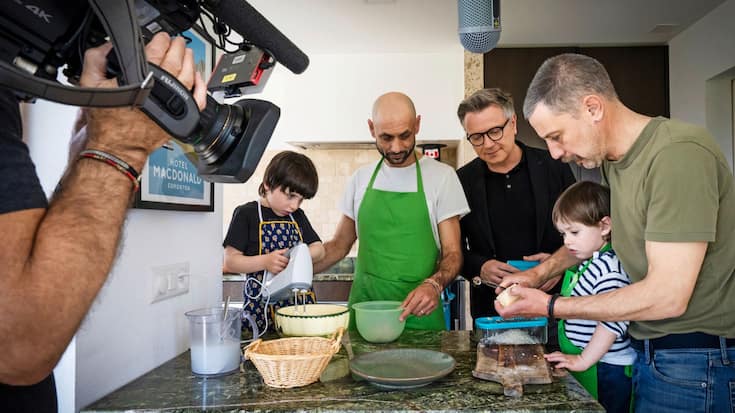 Luigi Marra sur le tournage de «Cuisines sans frontière»