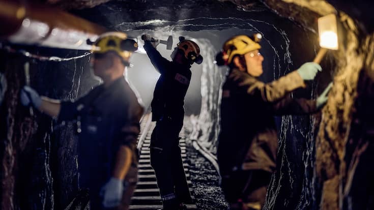Les trois mineurs des Mines de sel de Bex, Gabriel Carrasco, Eric Caillet-Bois et Marcio Ferreira