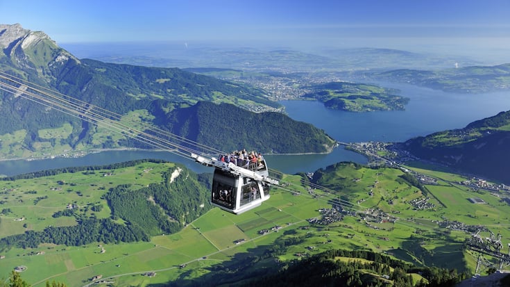Le téléphérique CabriO, qui relie Stans au Stanserhorn