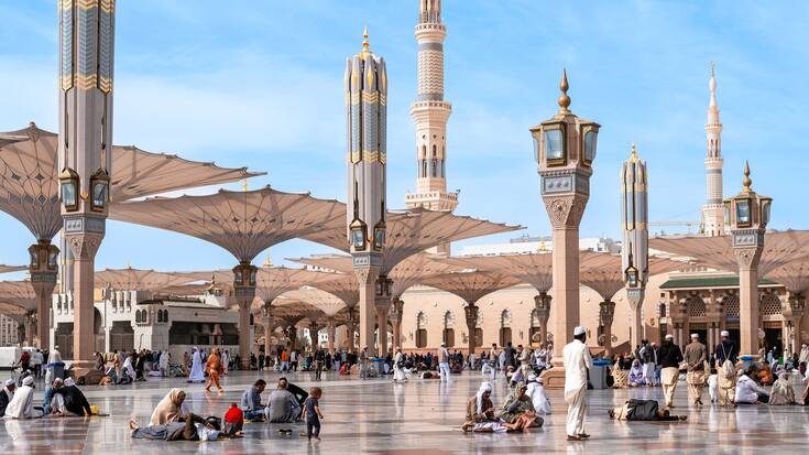 esplanade de la mosquée du Prophète à Médine