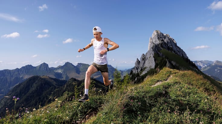 Rémi Bonnet s'entraînant au cœur de la chaîne des Gastlosen dans les Préalpes fribourgeoises