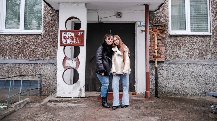 Liudmyla Chentoroh et sa fille Anna réinstallées en Ukraine après trois mois passés en Suisse