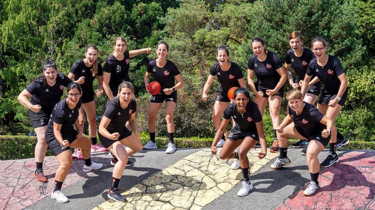 L'équipe suisse féminine de tchoukball