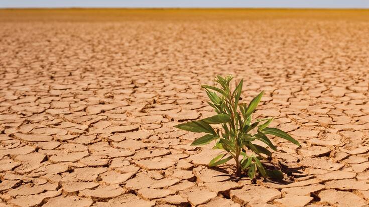 Désert et terre infertile, symbole du réchauffement climatique