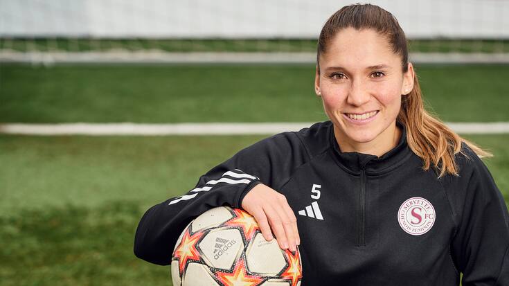 La joueuse de foot Sandrine Mauron