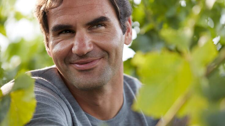 Roger Federer in the vineyards