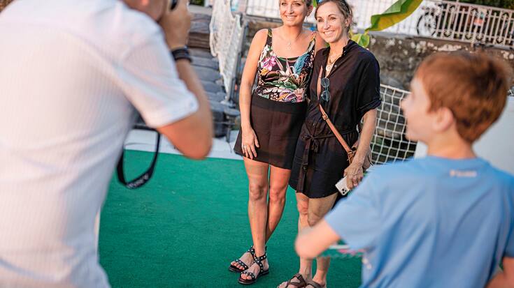 Magali Di Marco Messmer avec Timea Bacsinszky lors du "Elle Spirit Open" ce mardi 5 septembre 2023 a Montreux.