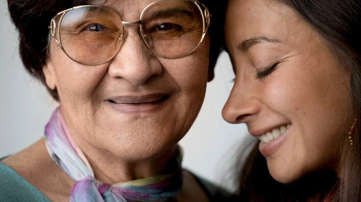 Virginia et sa grand-mère Li, 85 ans.