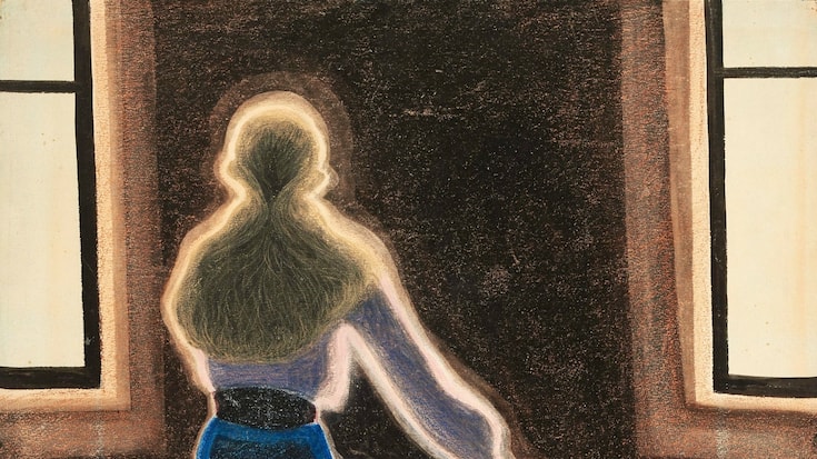 Léon Spilliaert, «Jeune femme sur un tabouret», 1909.