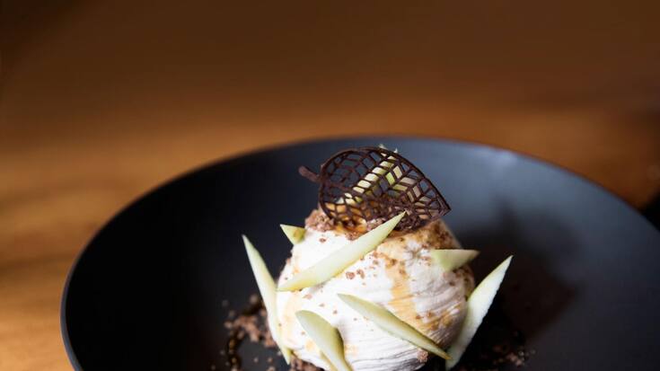 Mousse aux marrons et pommes caramélisées