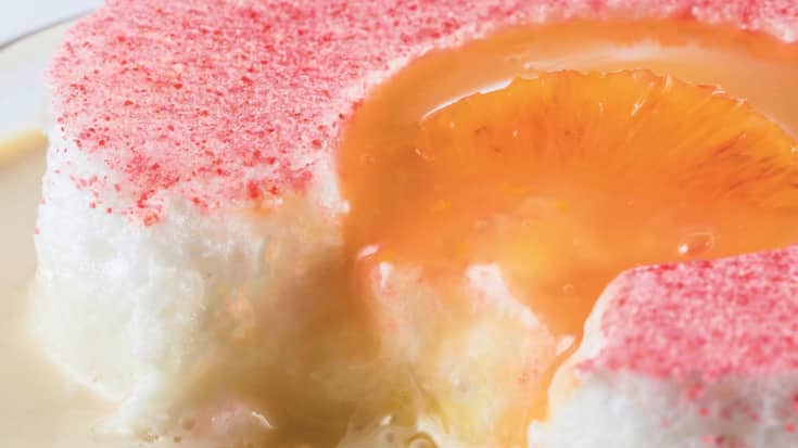 Ile flottante orange et praline rose