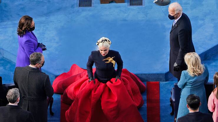 January 20, 2021, Washington, Madrid, Spain: January 20, 2021 - Washington, DC, United States: President-elect Joe Biden and Vice President-elect Kamala Harrise watch as Lady Gaga walks away during the 59th Presidential Inauguration at the U.S. Capitol in Washington, Wednesday, Jan. 20, 2021. (Susan Walsh/CNP/Pool)..Europa Press..01/20/2021 (Credit Image: Â© Europa Press/Contacto via ZUMA Press (FOTO: DUKAS/ZUMA)