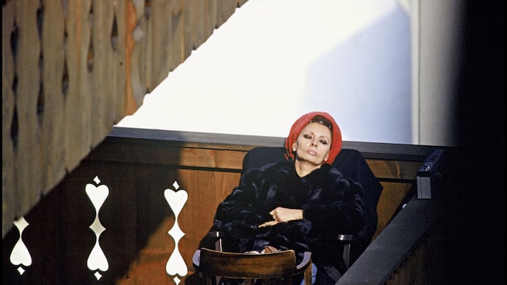 Sophia Loren à Gstaad en 28 février 1984