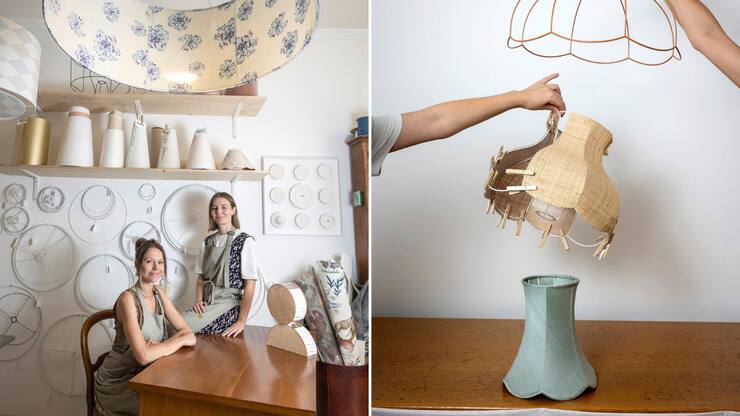 Dans leur Atelier Contre-Jour, à Genève, Chloé Gaidioz et Aurélia Maulet conçoivent de superbes pièces sur mesure pour des suspensions ou des pieds de lampes