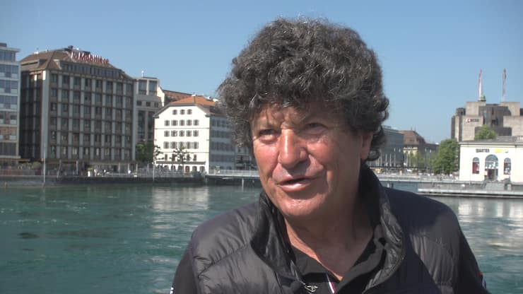 Le navigateur Jean Le Cam à Genève, avant le Bol d'or Mirabaud 2021, dont il est le parrain
