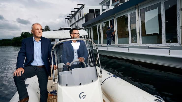 Urs Schaeppi, CEO Swisscom, Digital Valley, Kreuzfahrtschiff, 3 Seen Land, Werft, Sugiez FR, 2021, Fotos: Geri Born