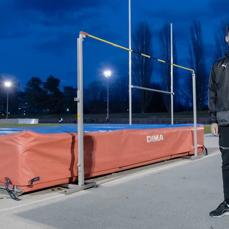 Le sauteur Loïc Gasch à l'entraînement