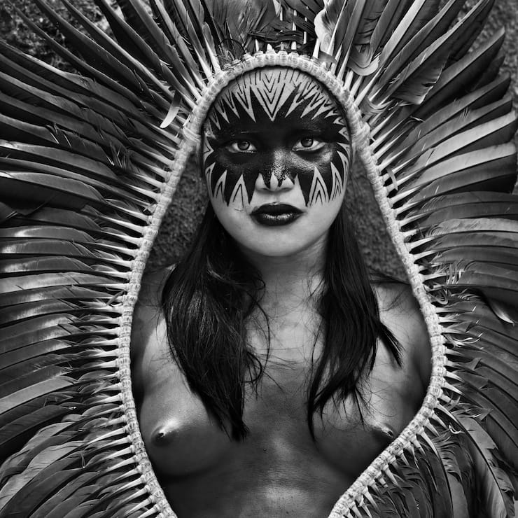 Une habitante de l’Amazonie, du peuple Yawanawá, dans l’Etat fédéral d’Acre, en 2016