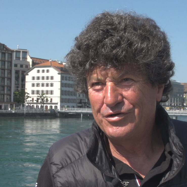 Le navigateur Jean Le Cam à Genève, avant le Bol d'or Mirabaud 2021, dont il est le parrain