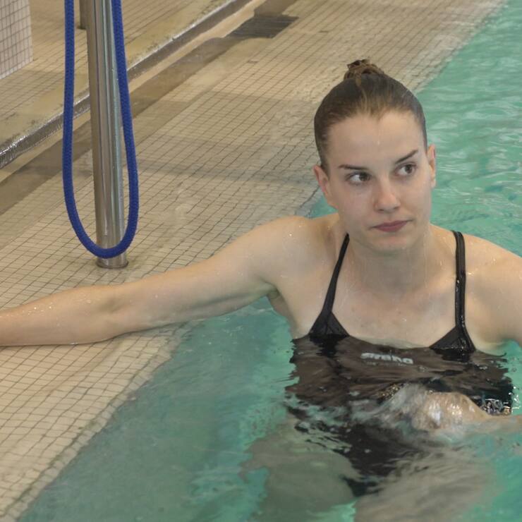 Michelle Heimberg, plongeuse à l'entraînement à Zurich