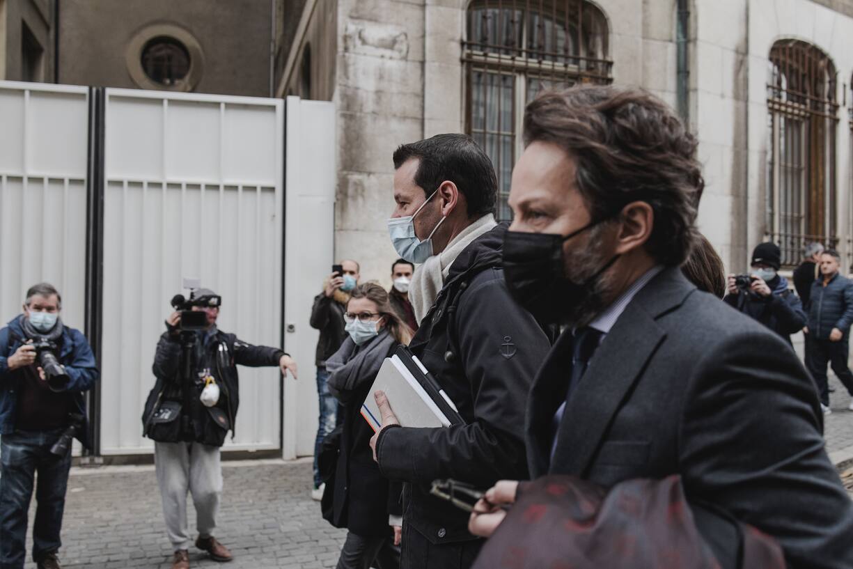 Genève, Suisse, 22 feÌvrier 2021. Jour du verdict. Pierre Maudet est condamné à des jours ammende pour le volet du voyage et blanchi pour la question du financement du sondage. © Niels Ackermann / Lundi13