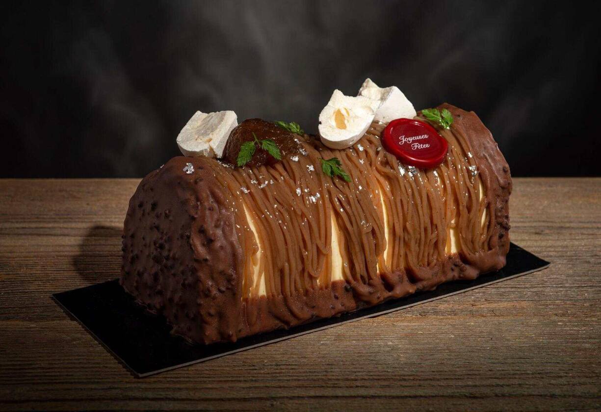Bûche aux marrons de Cédric Pilloud.