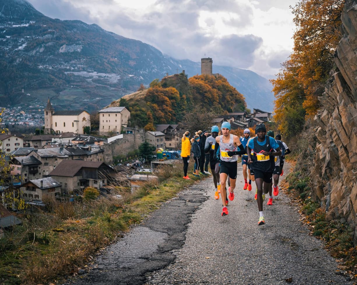 Julien Wanders  lors de la course de la Sainte-Catherine à Saillon qu'il a remportée