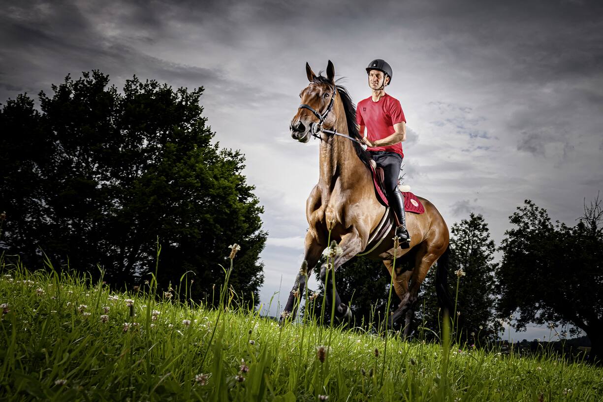 Steve Guerdat le 6 juillet 2021 a Herrliberg. (VFLPIX.COM / Valentin Flauraud)