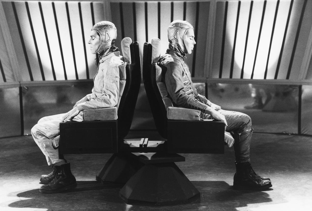 Retour des frÃ¨res Bogdanoff dans l'Ã©mission 'Temps X' en mars 1983, France. (Photo by Jean-Jacques BERNIER/Gamma-Rapho via Getty Images)