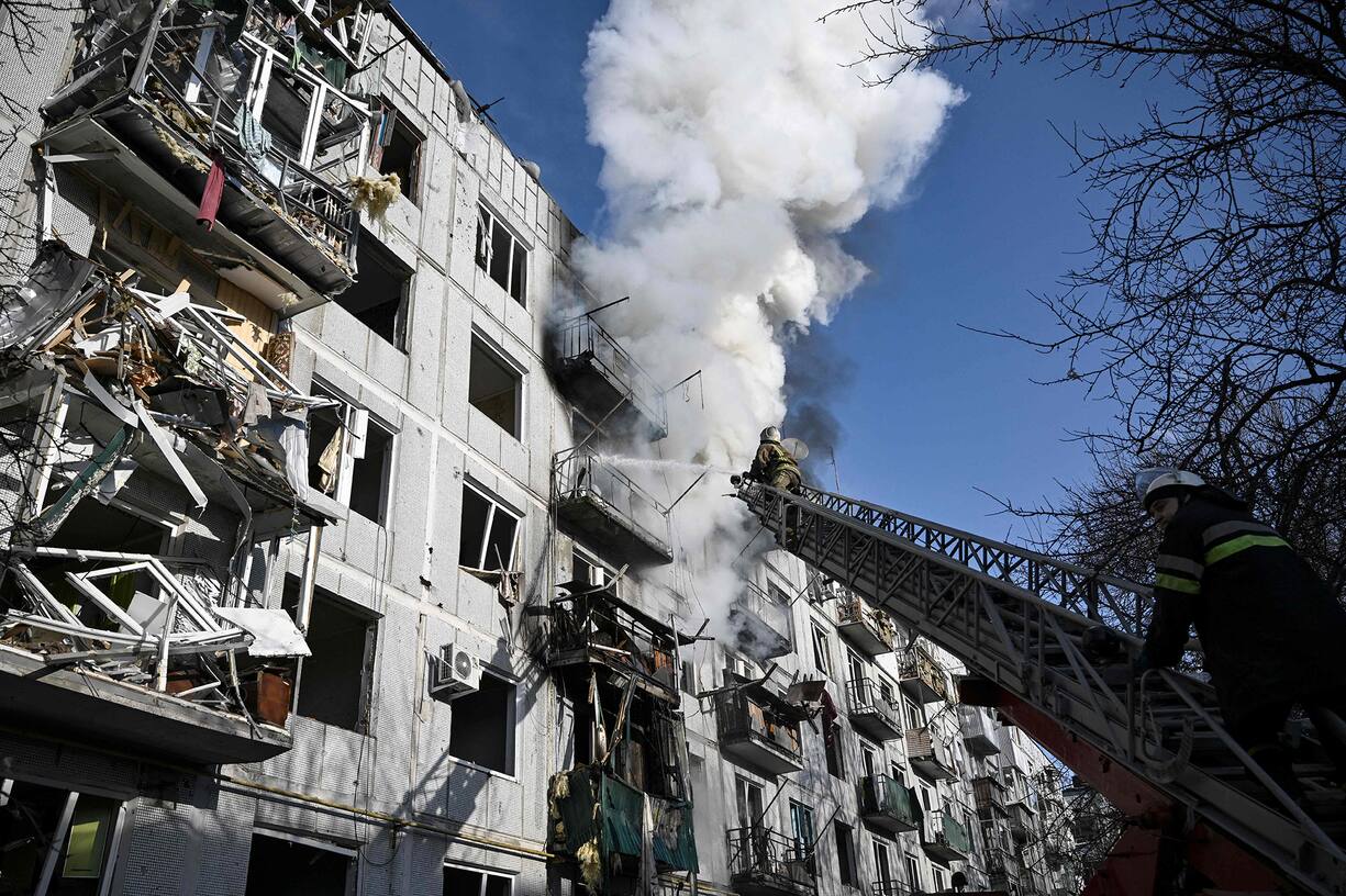 Un immeuble détruit en Ukraine