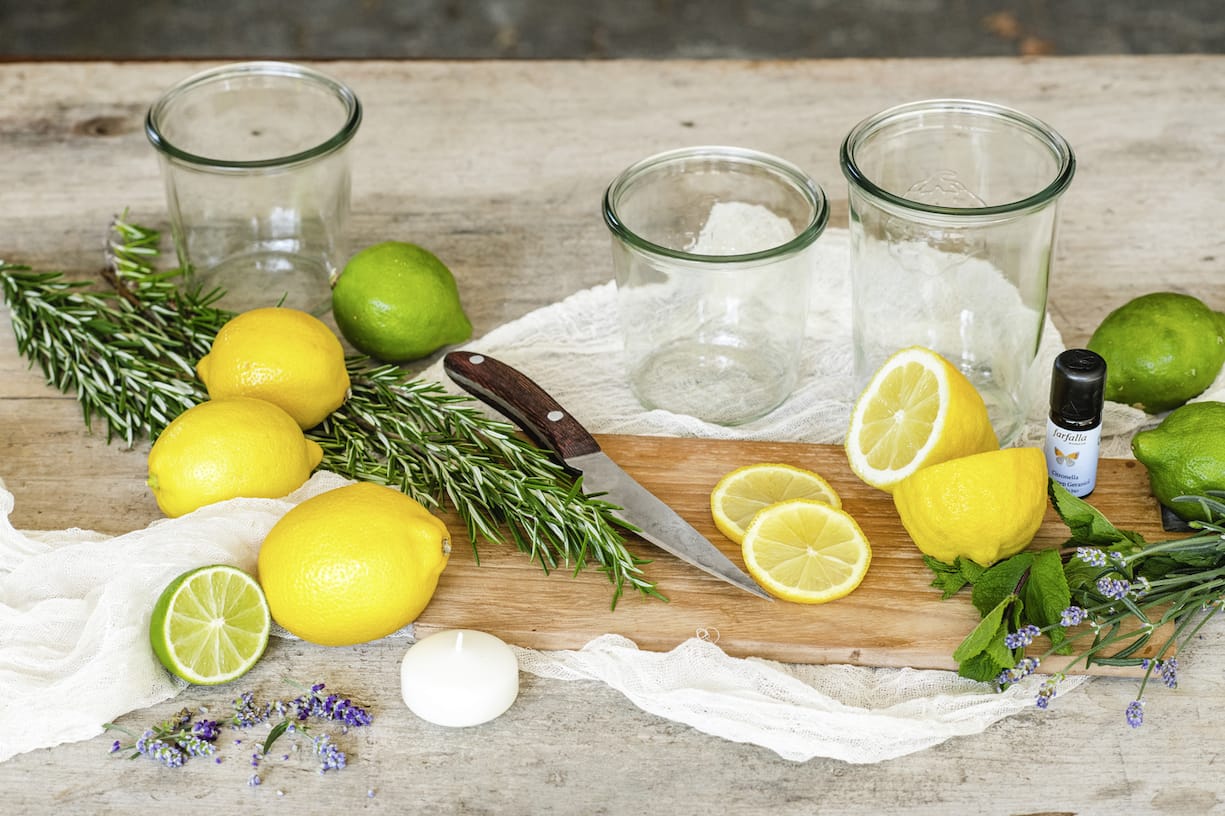 Bougie anti-moustiques au citron