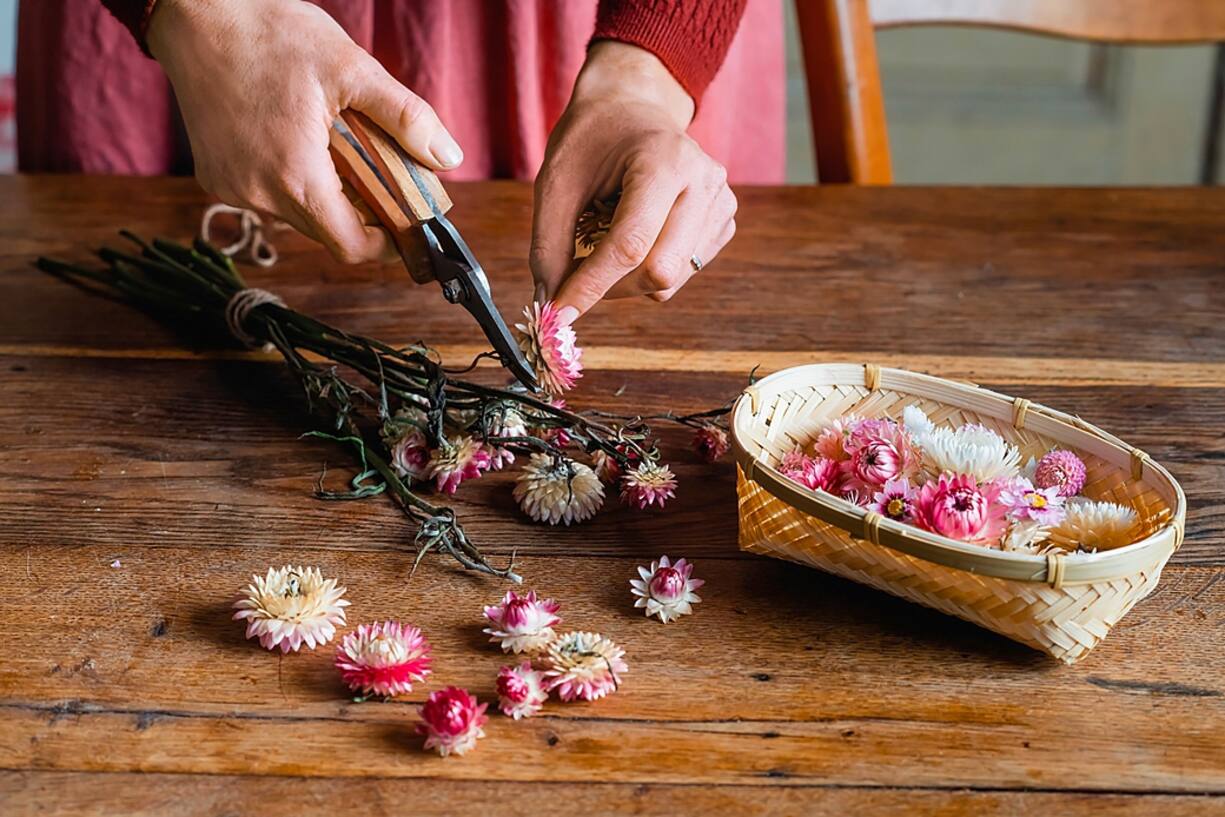 Guirlande de fleurs séchées