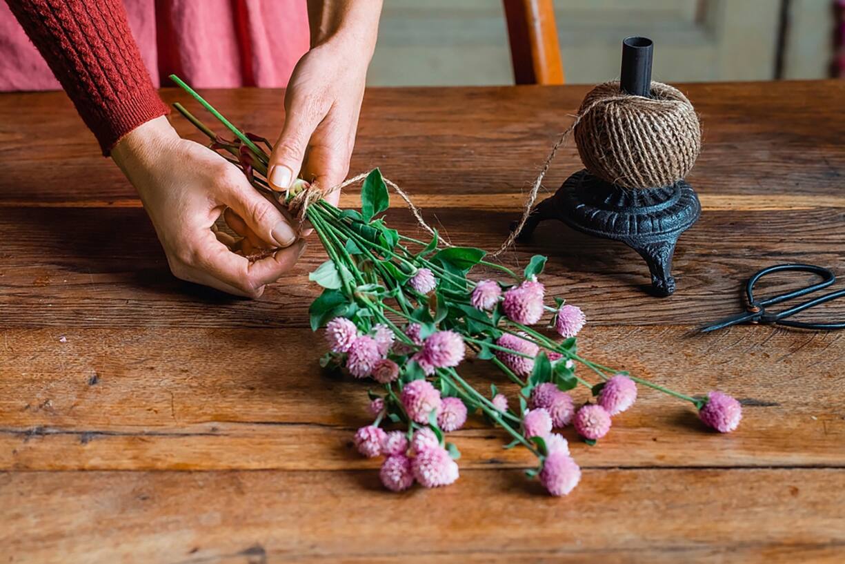 Guirlande de fleurs séchées