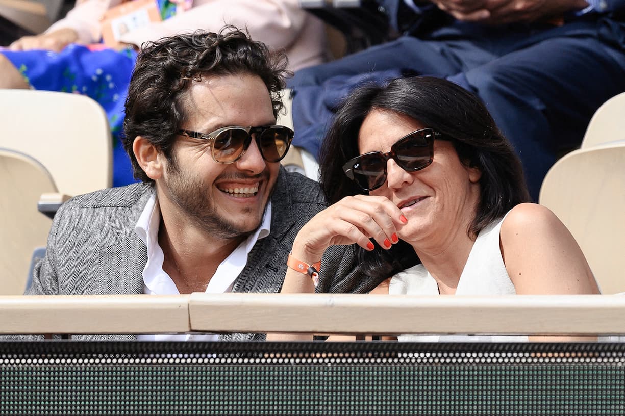 Florence Foresti and Alexandre Kominek durant Roland Garros